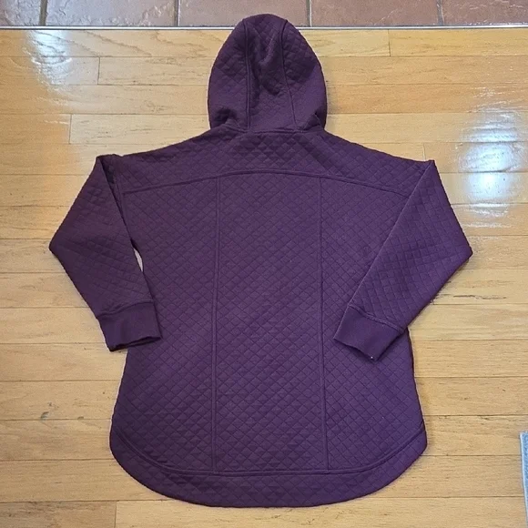 Athletic Works Womens Size Large Quilted Jacket With Hoodie Burgandy - Picture 11 of 11